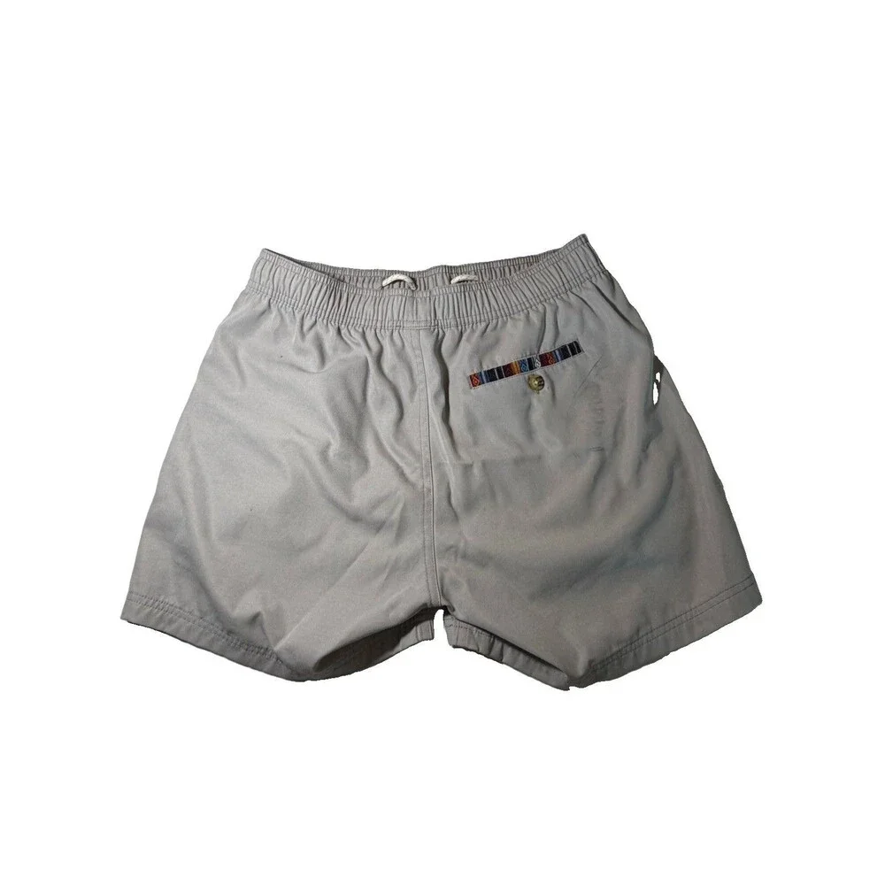 WOWIE Men’s Medium Khaki Hybrid Volley Shorts Elastic Drawstring Beach Casual
